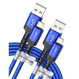 JSAUX Micro USB Cable (2-Pack 6.6FT Nylon Braided Charger for Android Kindle MP3
